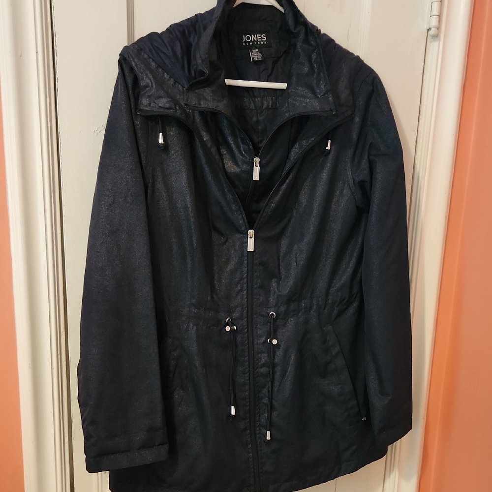 Jones New York Black Utility Jacket Lightweight Casual